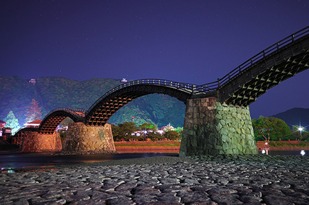 【作品名】美しき木造橋 撮影者:山口 克巳 様 夢街道ルネサンス認定地区名:岩国往来(山口県岩国市岩国)