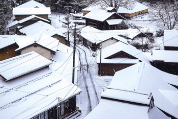 【作品名】雪のたたら里 撮影者:門脇 正晃 様 夢街道ルネサンス認定地区名:たたら歴史街道・吉田町と鉄師田部家(島根県雲南市吉田町)